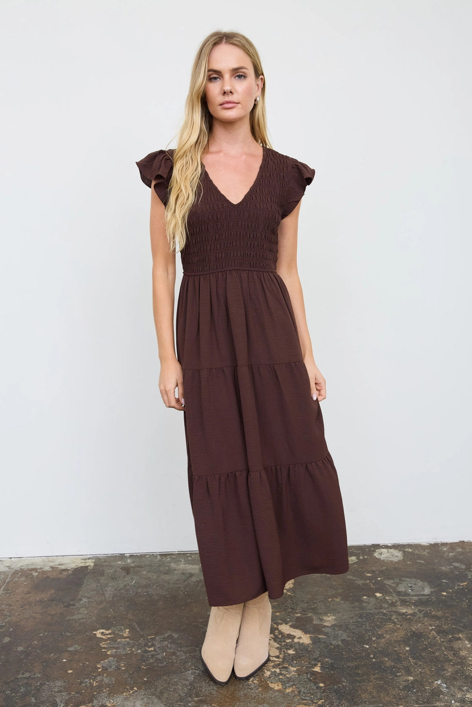 Smocked Midi Dress