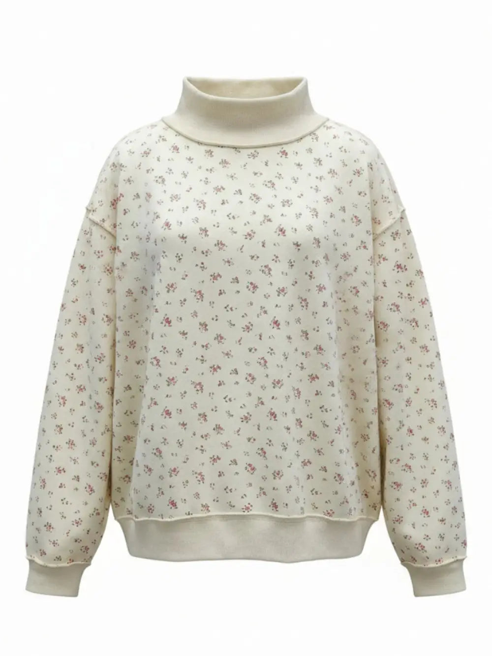 Floral Mock Neck Sweatshirt