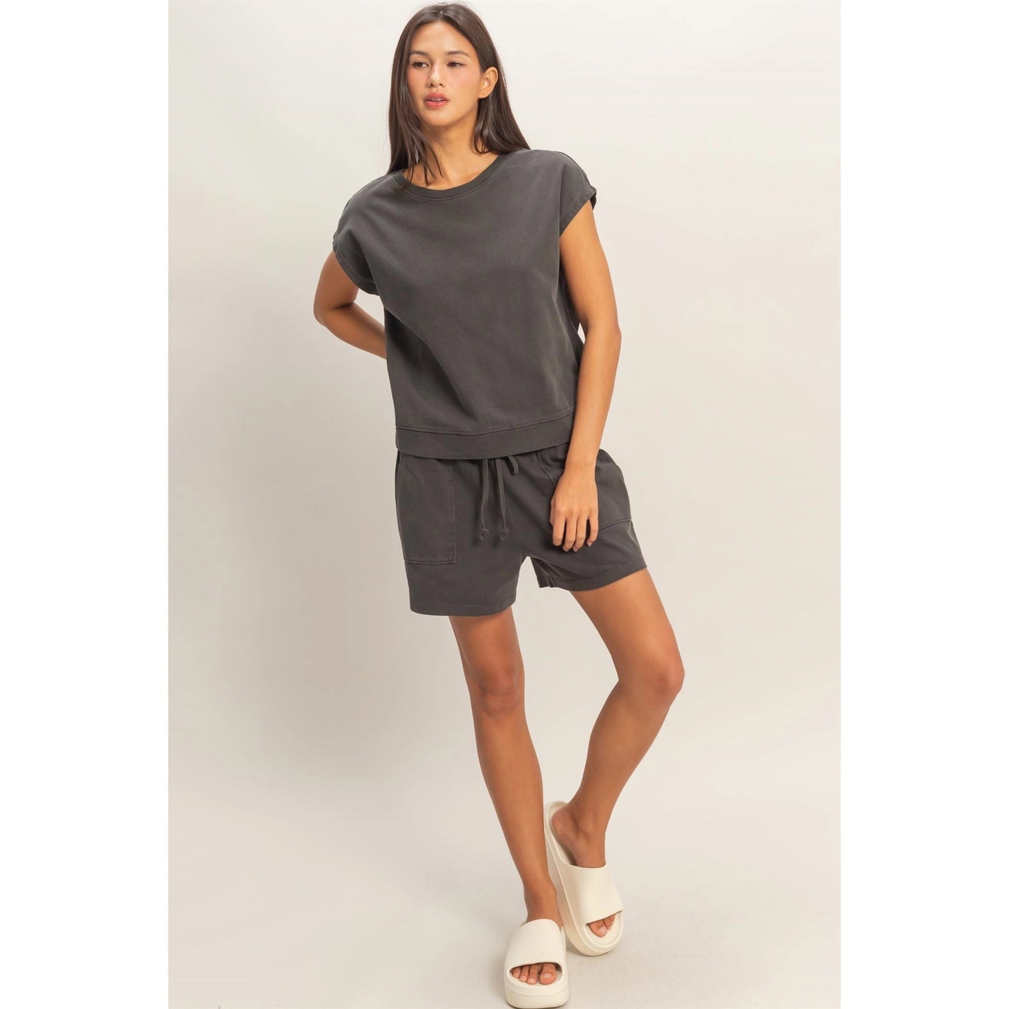 Sleeveless Crewneck Top & Shorts Set