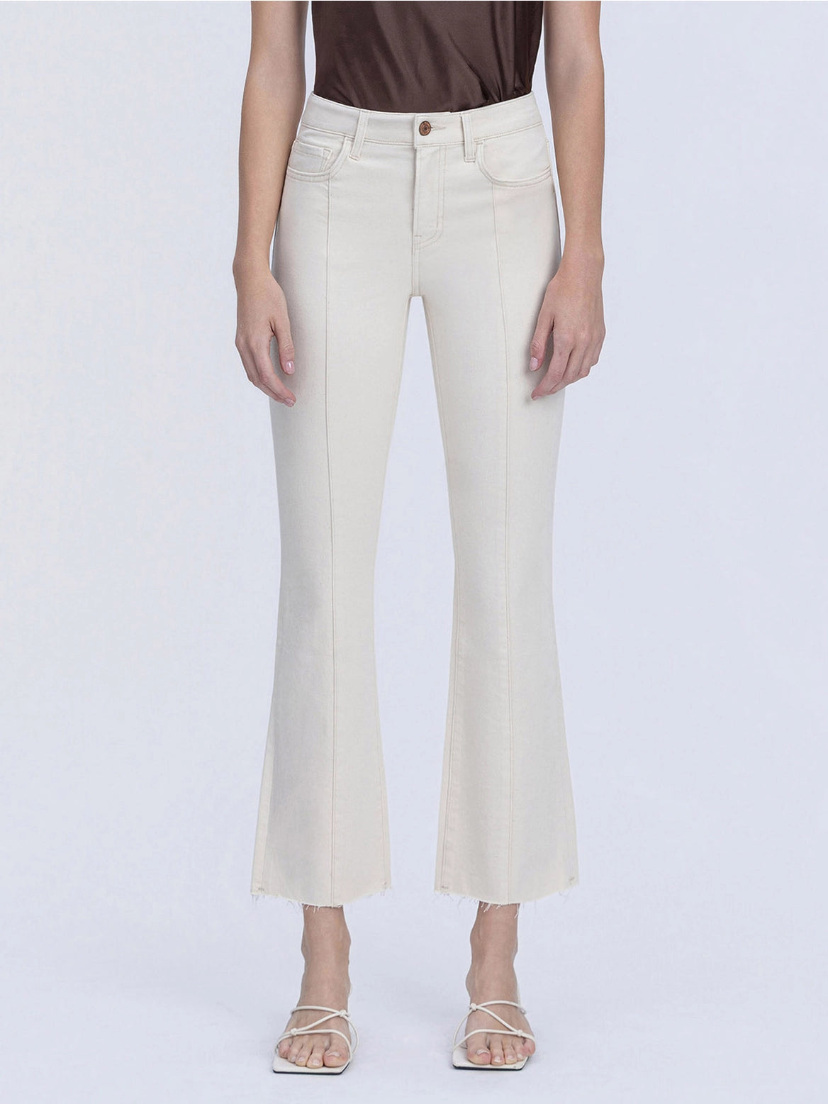 Vervet High Rise Seam Detail Natural Color Bootcut Jeans