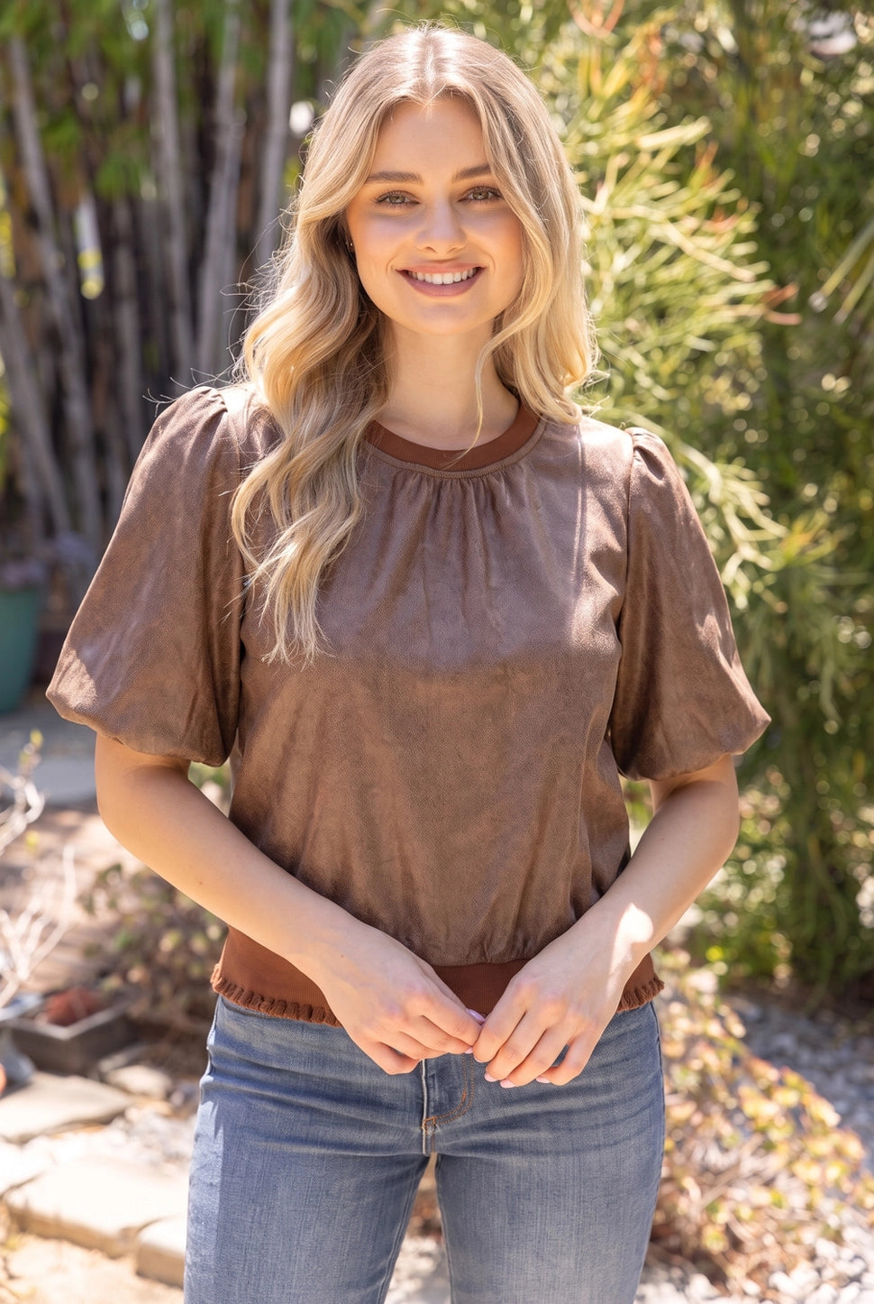Faux Suede Top