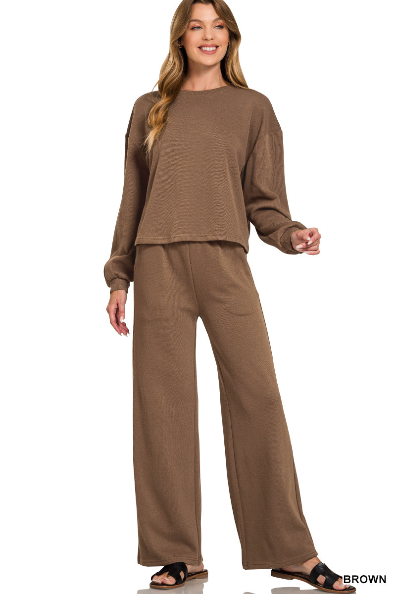 French Rib Pullover and Pant Set
