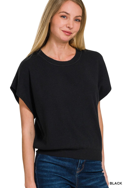 Round Neck Short Dolman Sweater