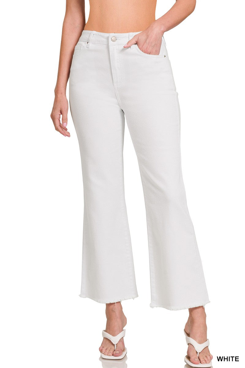 Washed Frayed Hem Bootcut Jeans