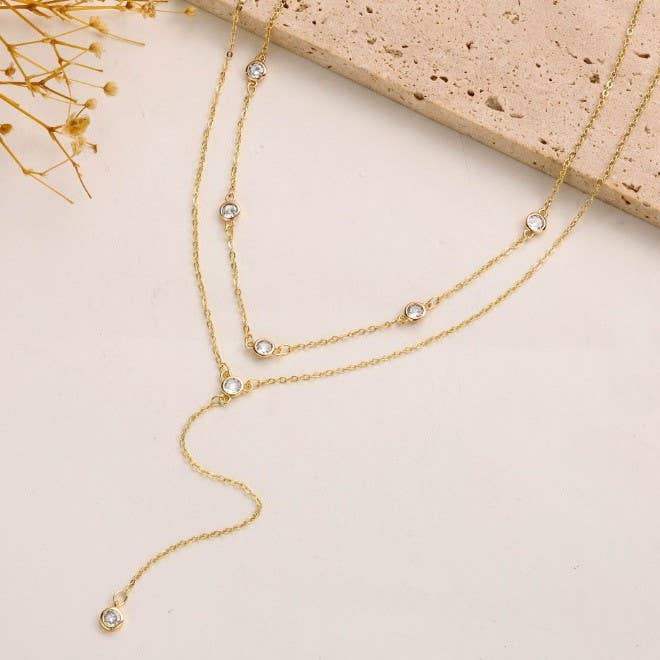 18K STAINLESS STEEL TARNISH FREE Y NECKLACE | 40NK9615