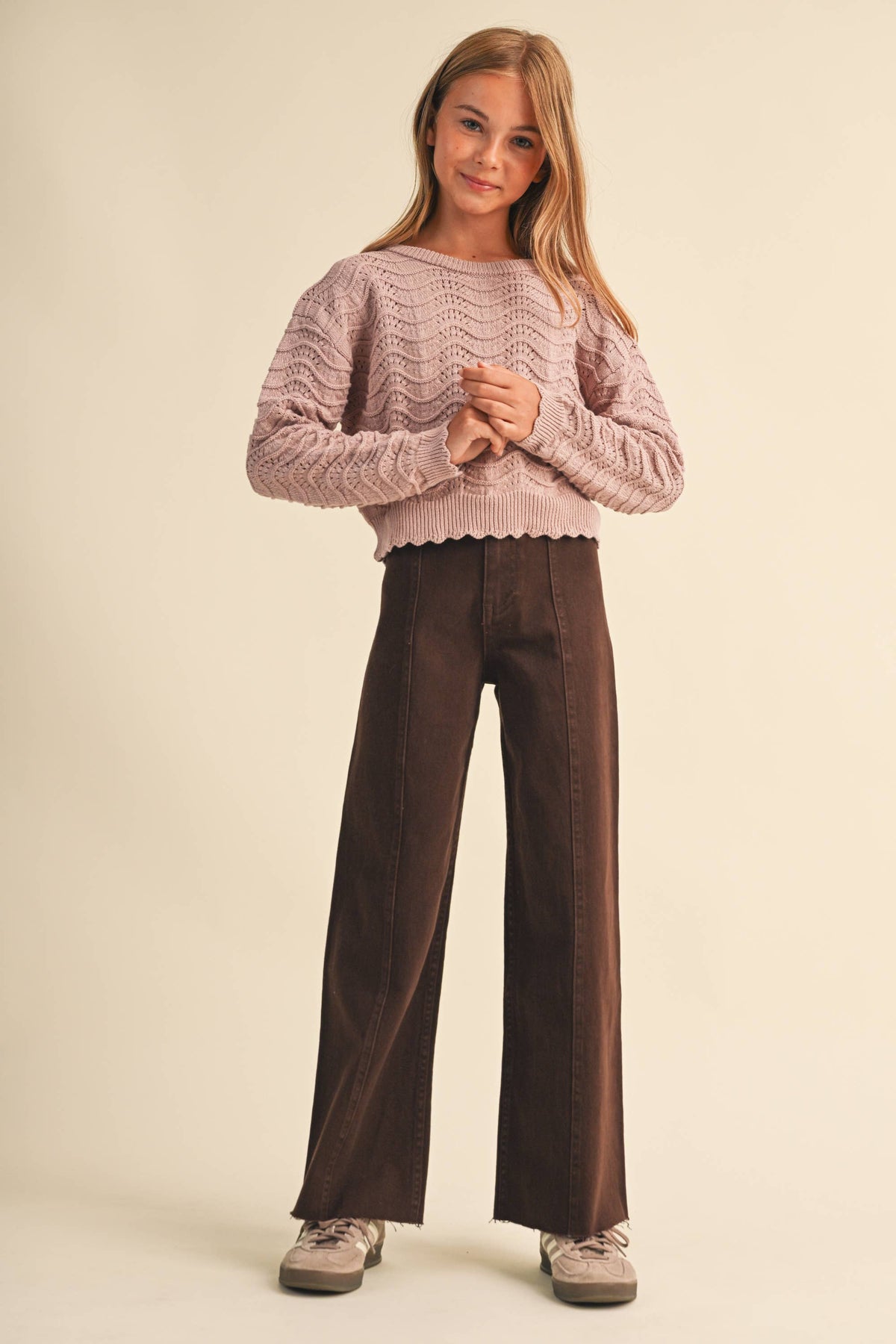 TWEEN GIRLS WAVY KNITWEAR PULL OVER (7-14)