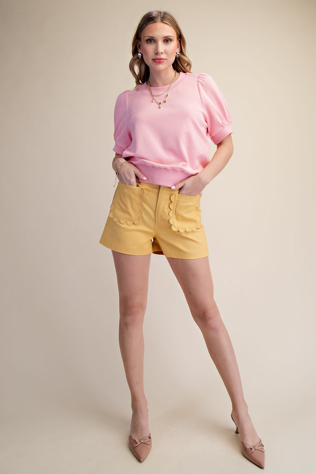 Collette Scallop Detail Pocket Shorts