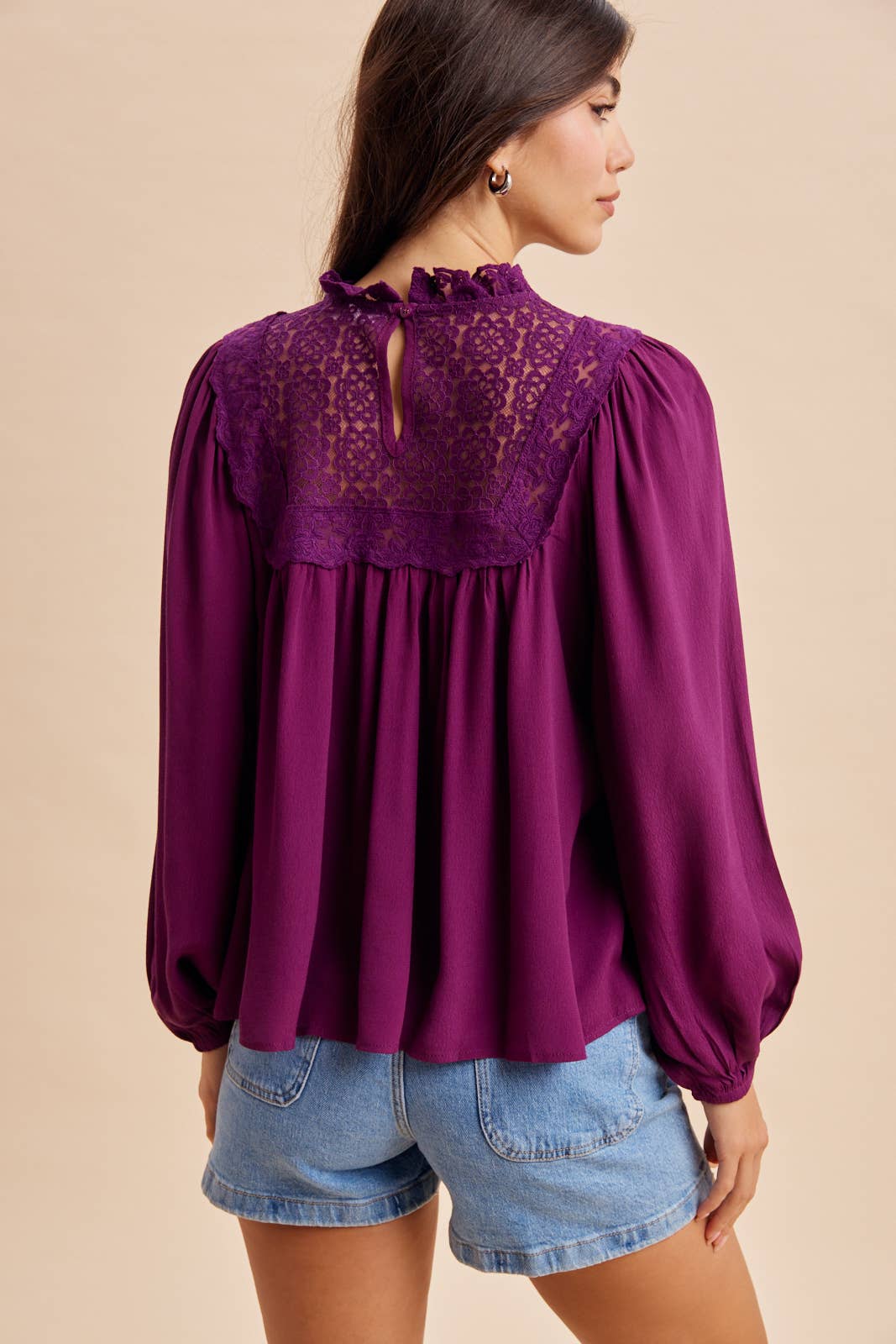 LACE PANEL BLOUSE