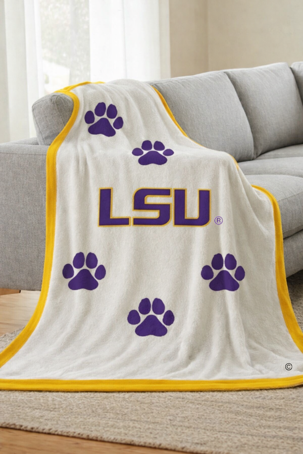 LSU Tiger Paws Luxury Blanket