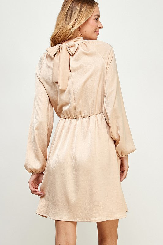 Solid High Neck Dress