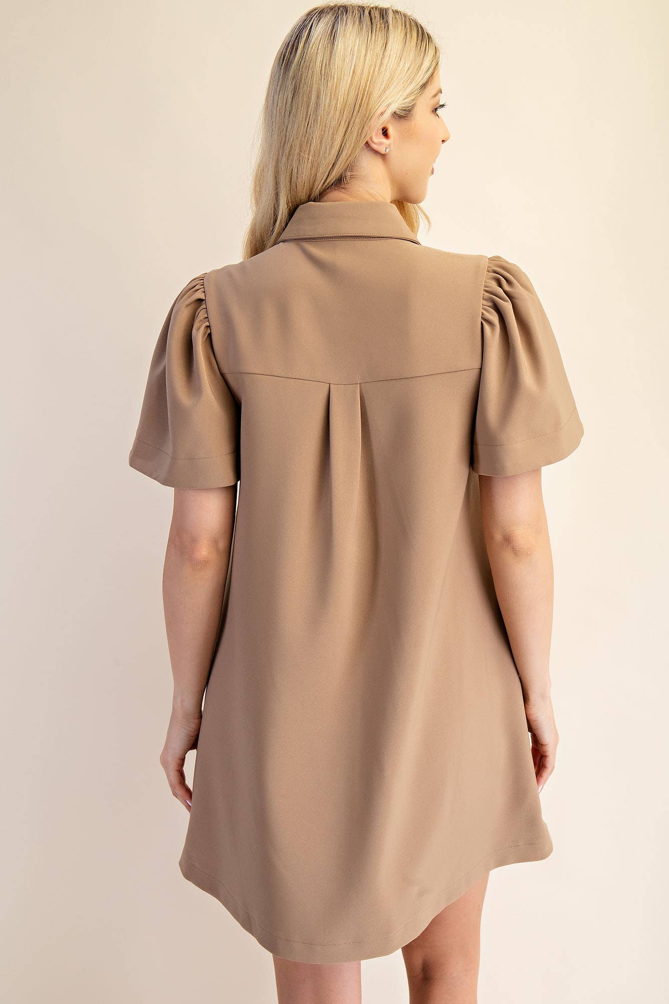 Collar Neck Button Down Mini Dress