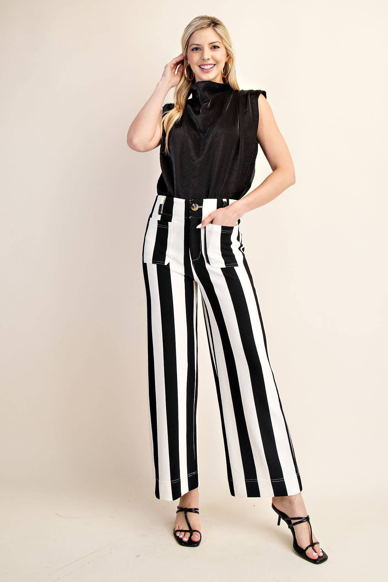 Cowl Neck Pleats Sleeveless Top