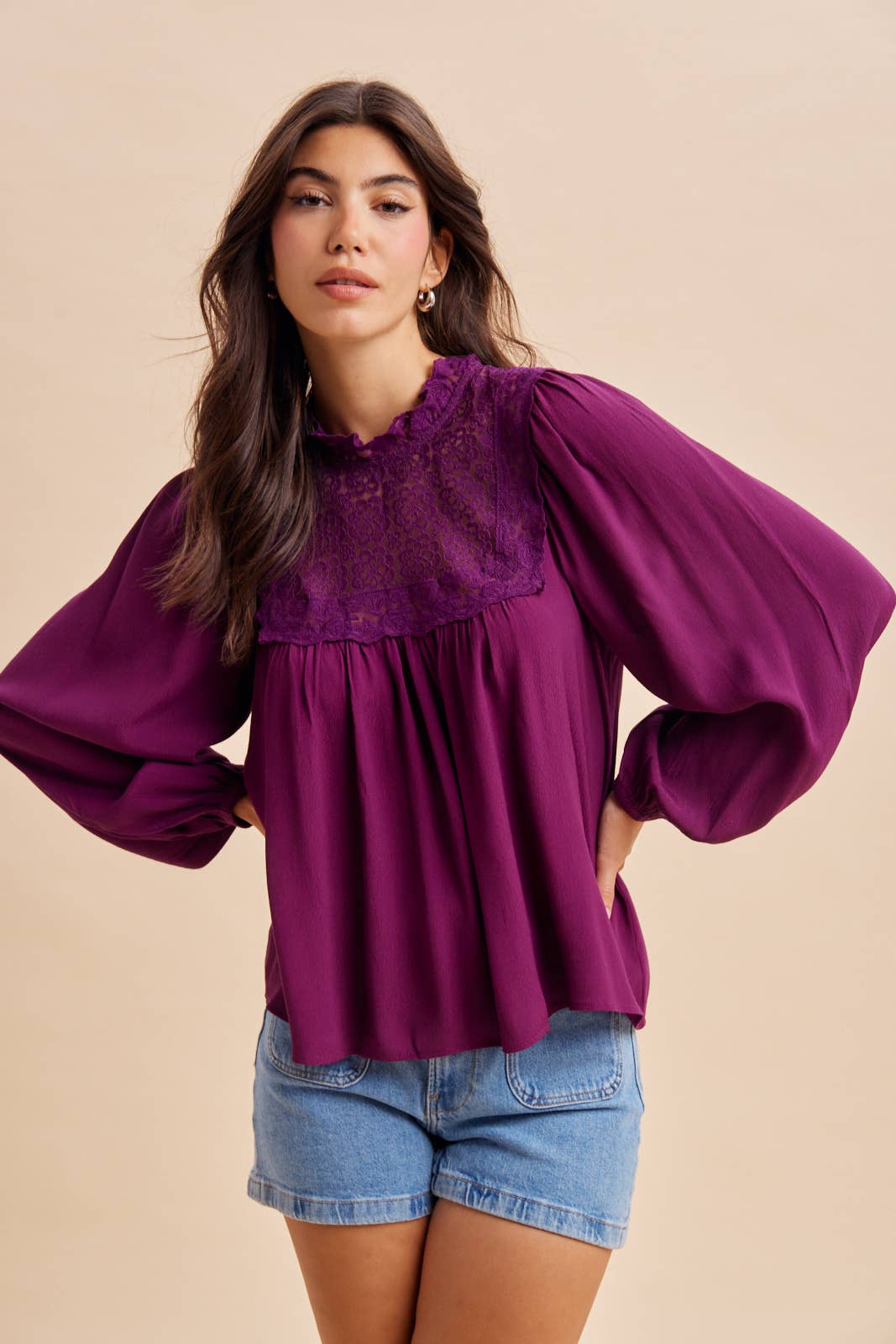LACE PANEL BLOUSE