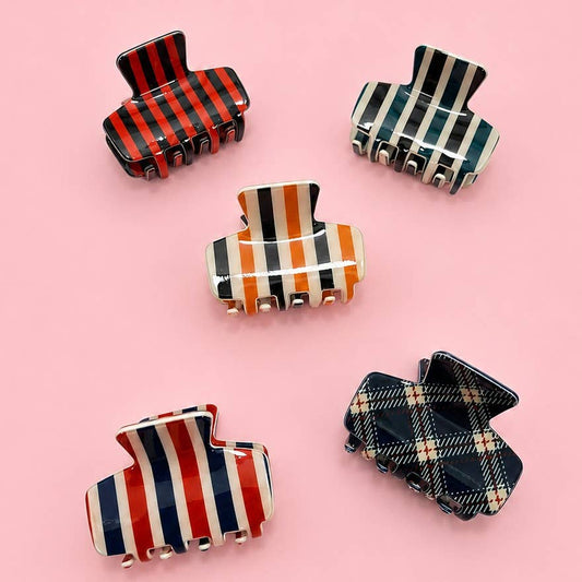 Striped & Plaid Hair Claw Clips | 40H1210