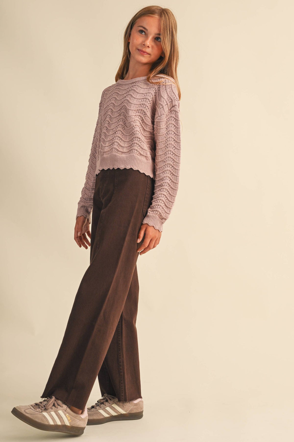 TWEEN GIRLS WAVY KNITWEAR PULL OVER (7-14)