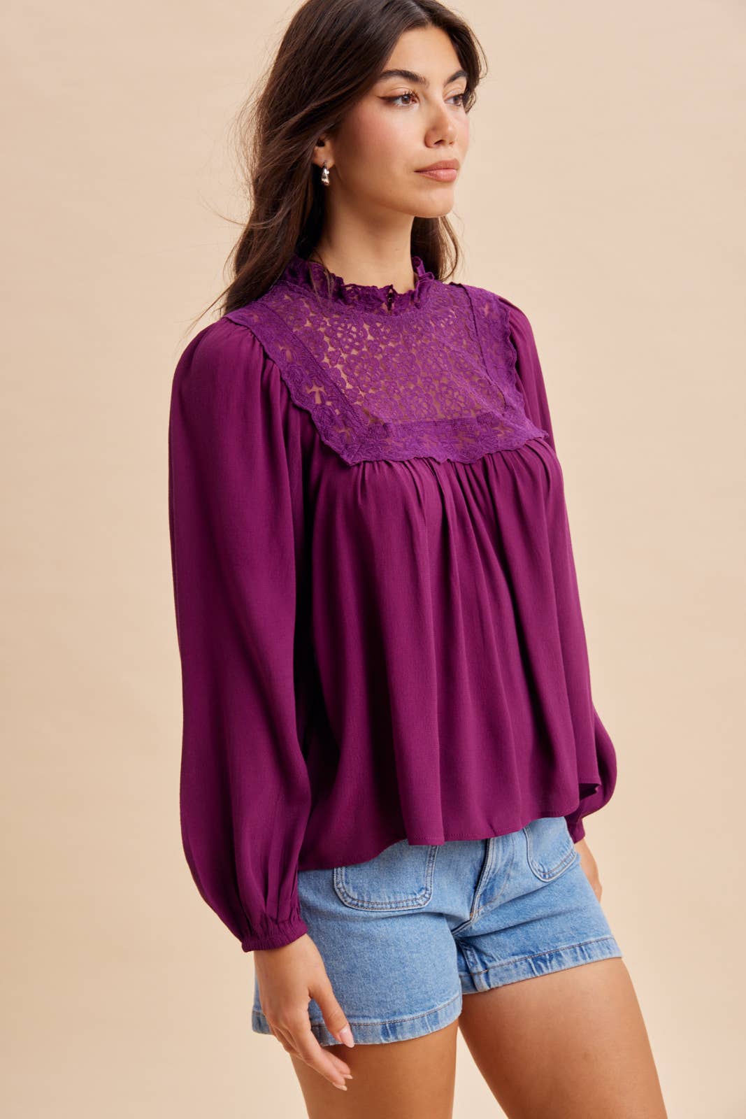LACE PANEL BLOUSE