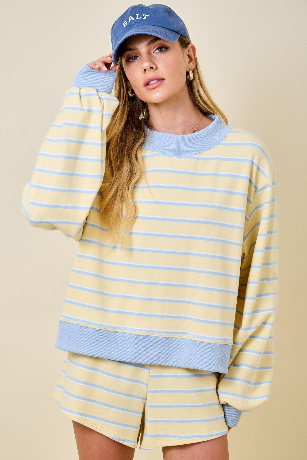 Striped Mockneck and Skort Set