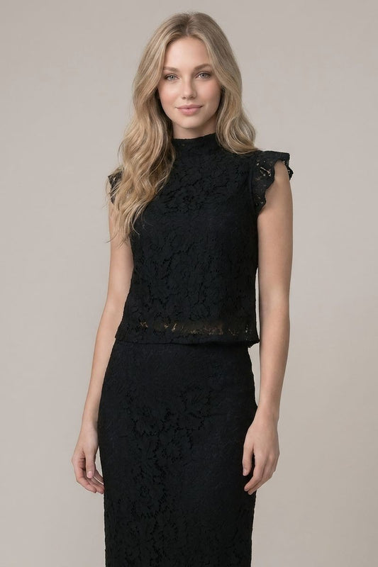 Lace Mock Neck
