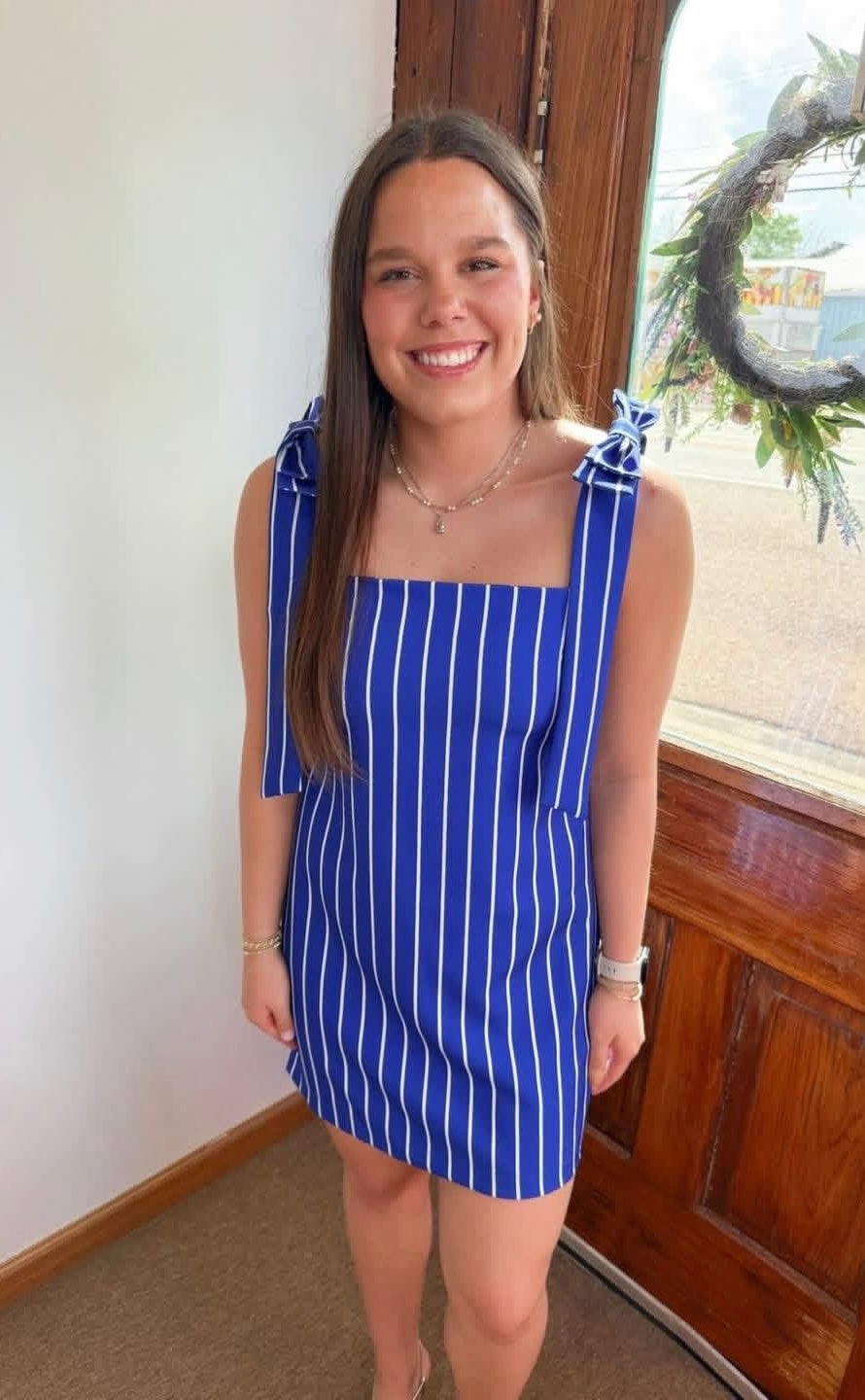 Tie-Strap Square-Neck Dress
