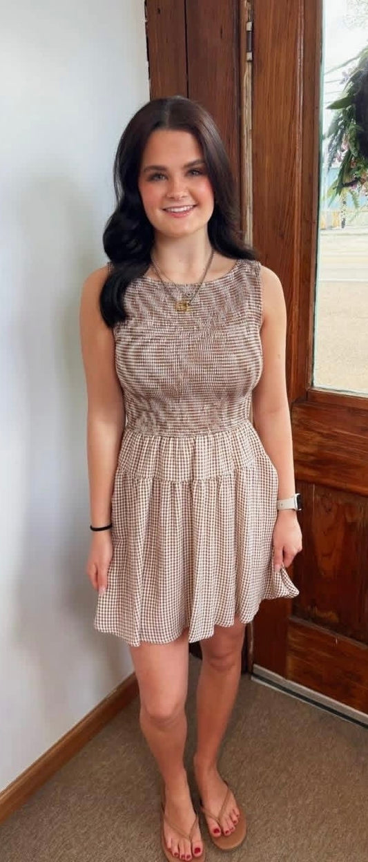 Gingham Smocked Dress