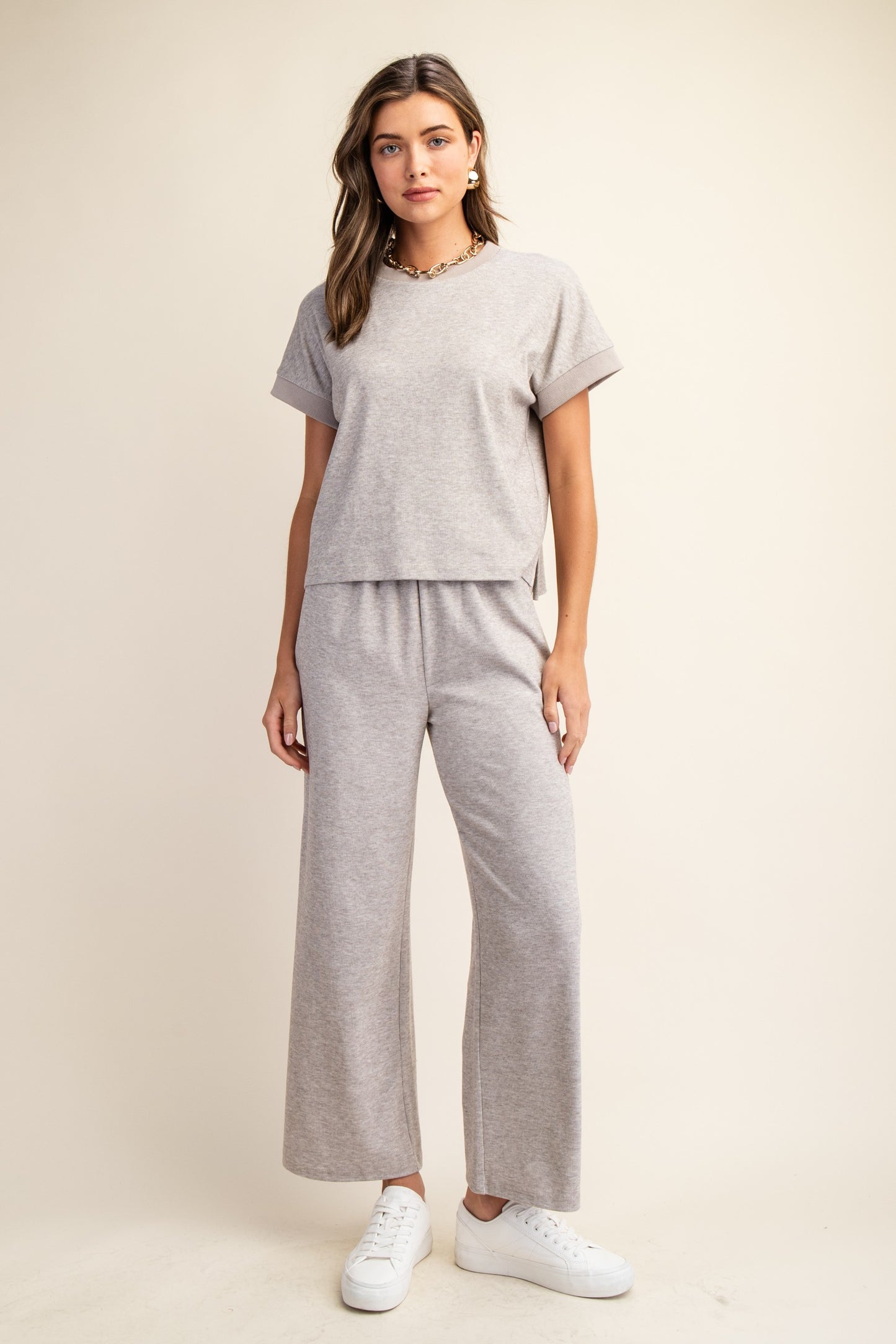 Knit Short Sleeve Shirt & Pants Set