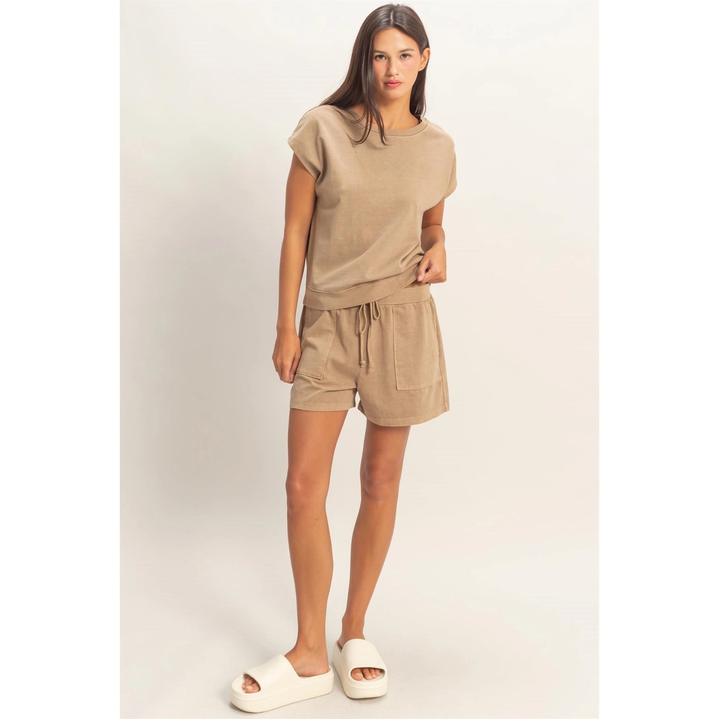 Sleeveless Crewneck Top & Shorts Set