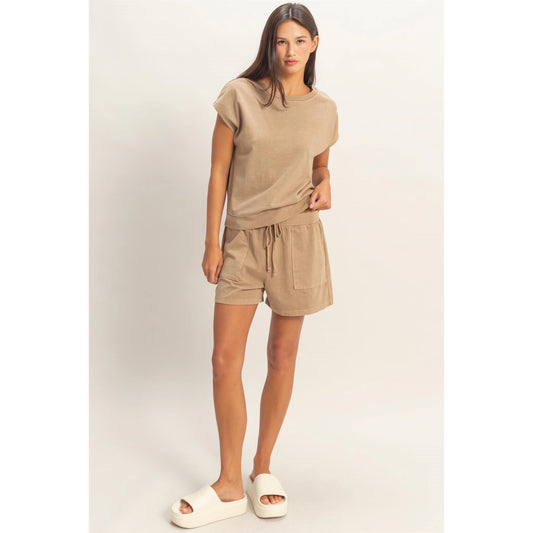 Sleeveless Crewneck Top & Shorts Set