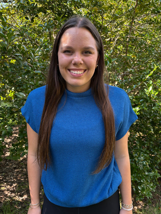 Mock Neck Short Sleeve Sweater