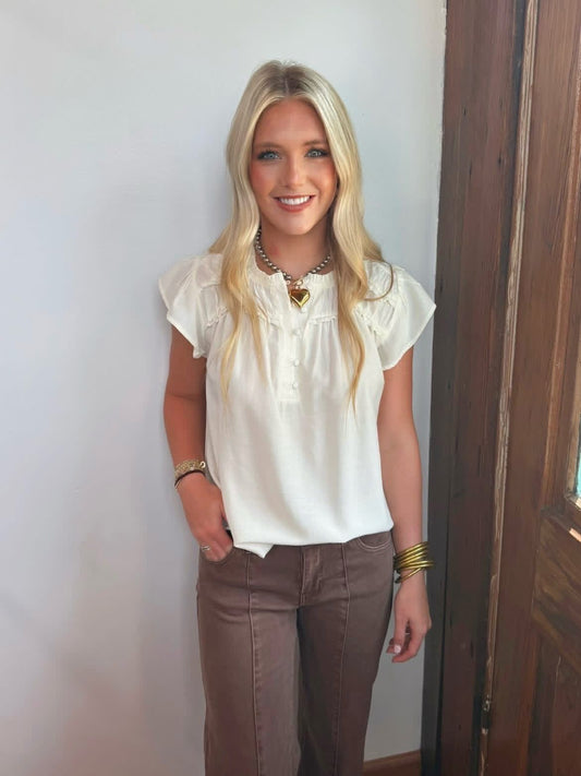 Ruffled Henley Blouse