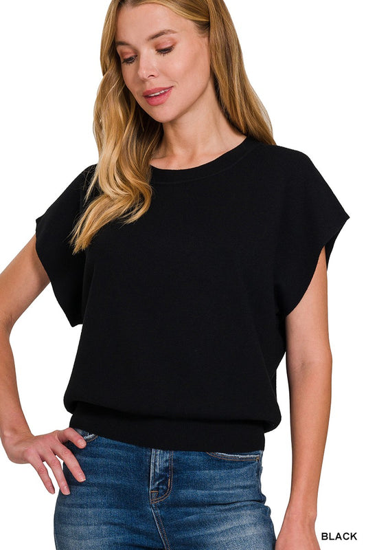 Round Neck Short Dolman Sweater