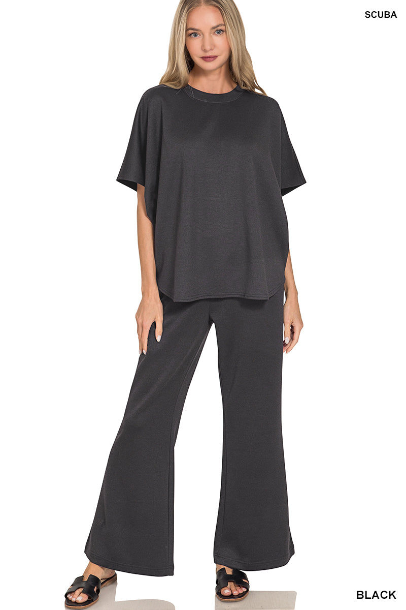 Curved Hem Top and Pants Set
