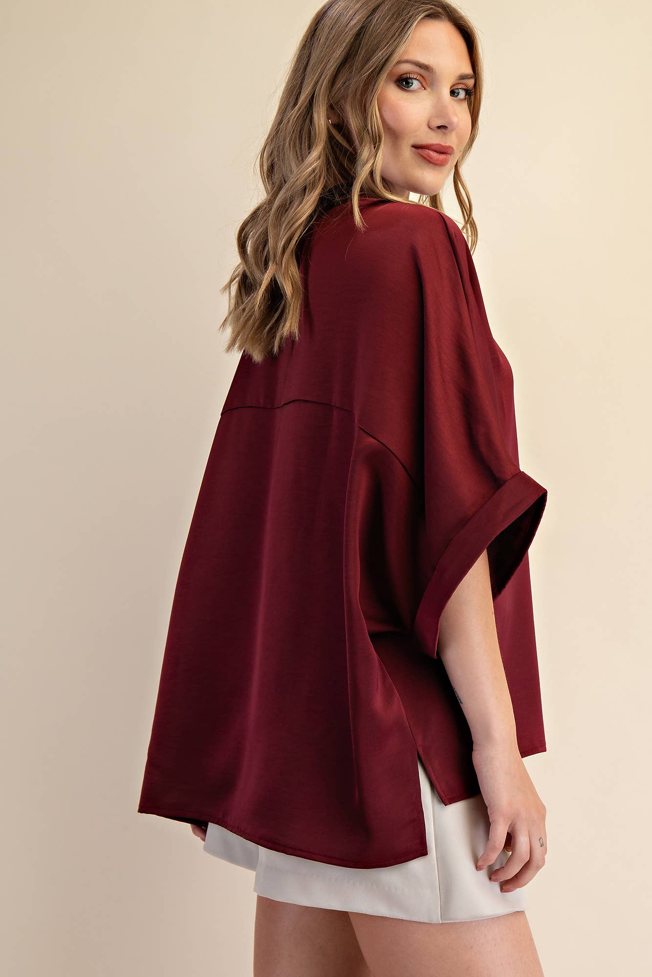 Mock Neck Oversize Top