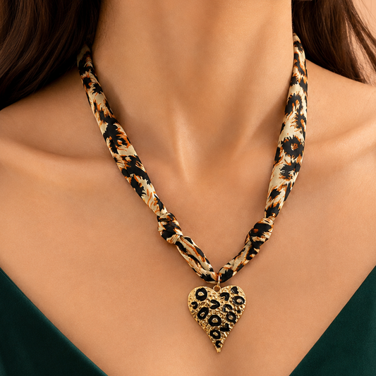HANDMADE PRINTED SCARF NECKLACE