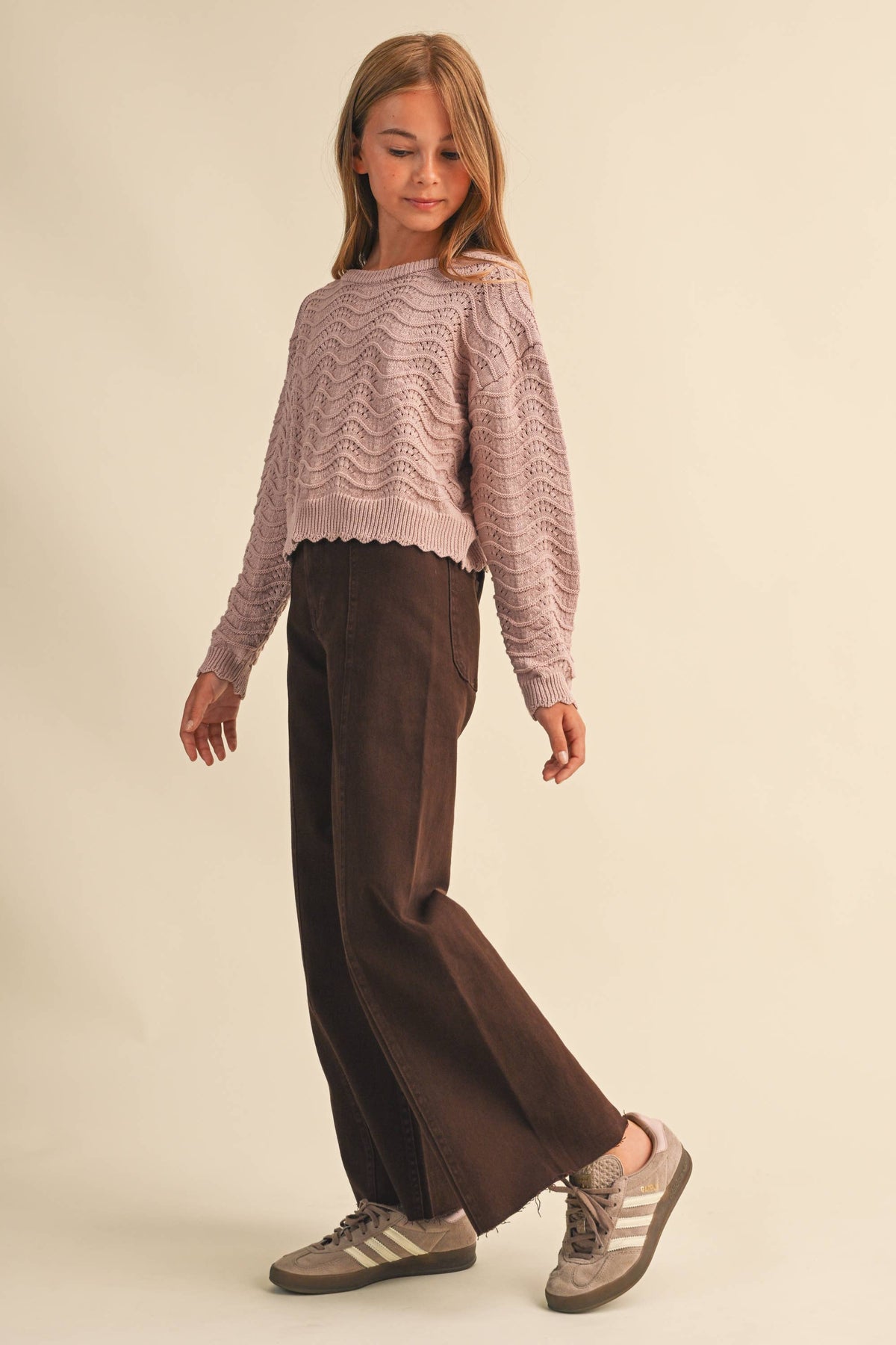 TWEEN GIRLS WAVY KNITWEAR PULL OVER (7-14)